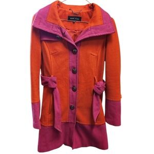 Women's Pink Orange Trench Coat